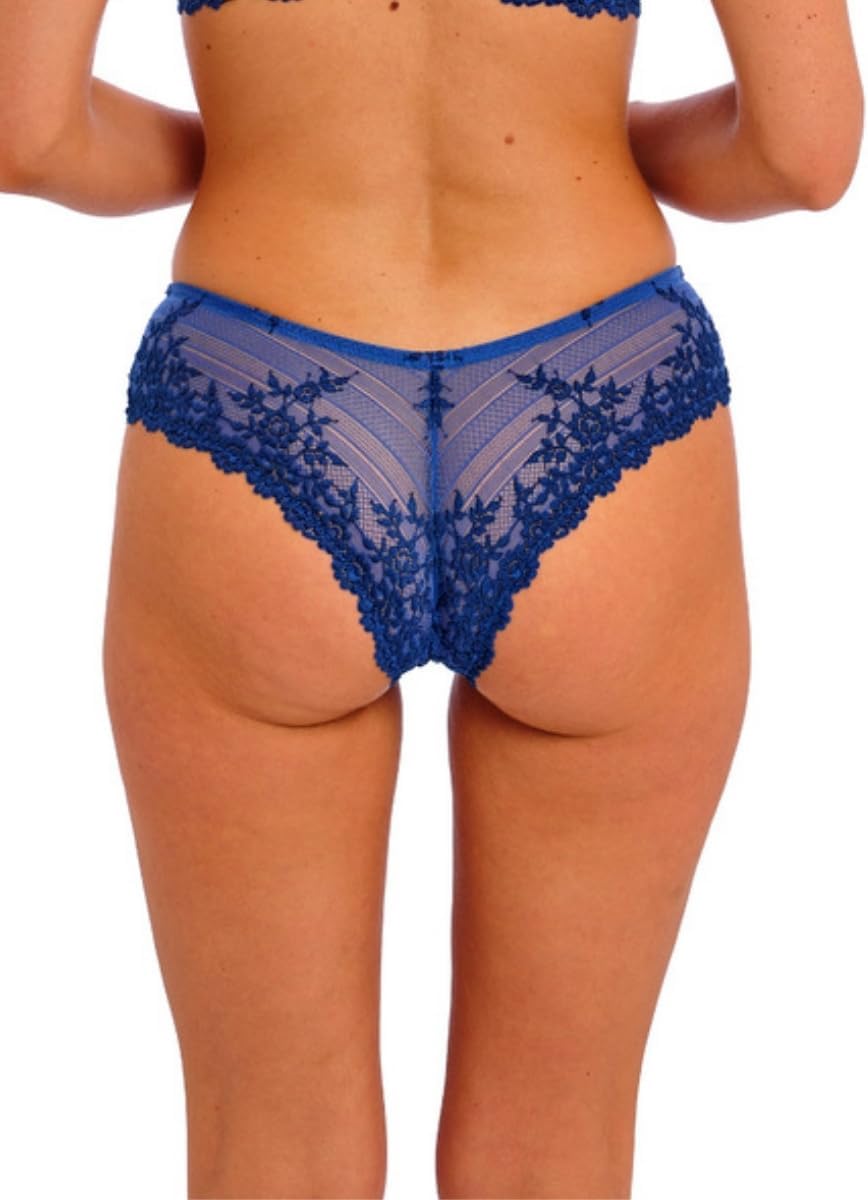 Wacoal 848191 Embrace Lace Tanga Brief, Beaucoup Blue/Bellwether Blue, XL, Beaucoup Blue/Bellwether Blue, XL