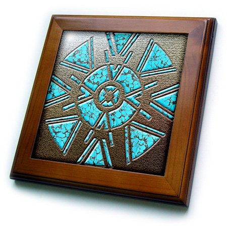 3D Rose 3dRose Designer One of A Kind Native American Art-Framed Tile, 8 by 8-inch (ft_108088_1)