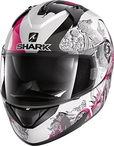 Shark 2216_24576, Caschi Moto RIDILL Spring WKV-XS Uomo, Bianco/Nero/Viola