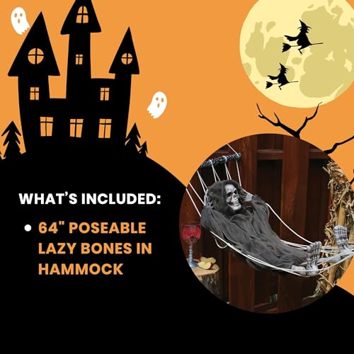 Hammock Reaper Standard Fun World Lazy Bones 64 pouces décoration Halloween - 5