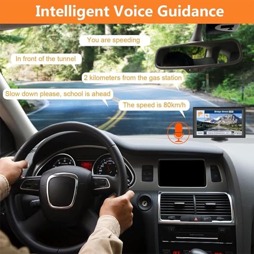 Car GPS Navigation Truck RV, 9 inch Touch Screen Latest 2025 Map, Real Voice Spoken Turn-by-Turn Direction Reminding Navigation System for Cars, Vehicle GPS with Speed and Red Light Warning (Black) - Thumbnail 5