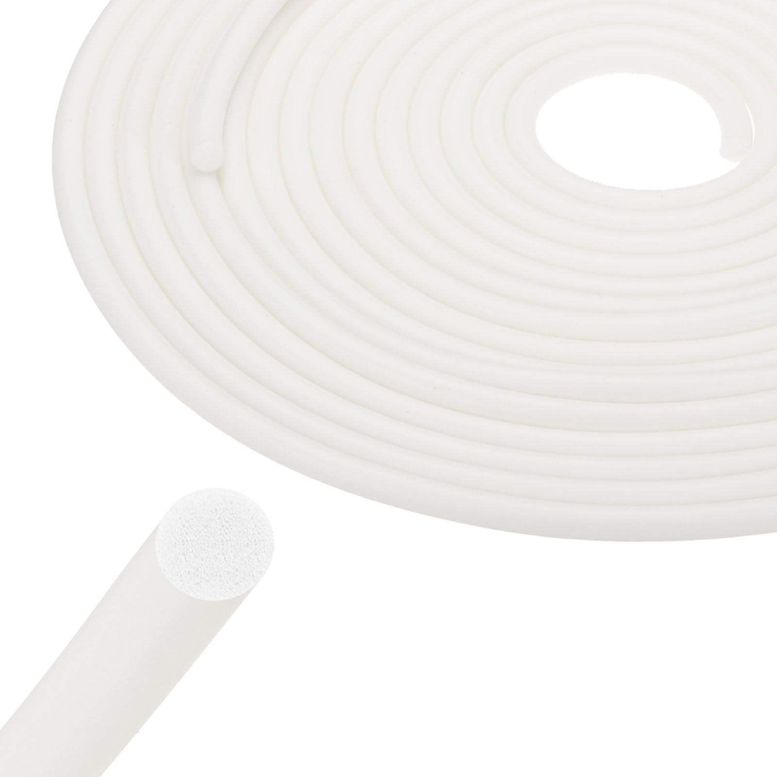 sourcing map Backer Rod 10mm x 10m Silicone Rubber Foam Caulk Saver, Weather Strip Seal for Sealing Concrete Gaps, Expansion Joints, Crack Filling, Doors, Windows, White