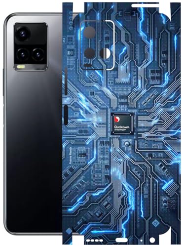 Image of AtOdds - Full Body Back Screen Guard Protector Film - Lamination Wrap Skin Sticker Compatible with VIVO Y33T | Scratchproof Matte Finish (Circuit)