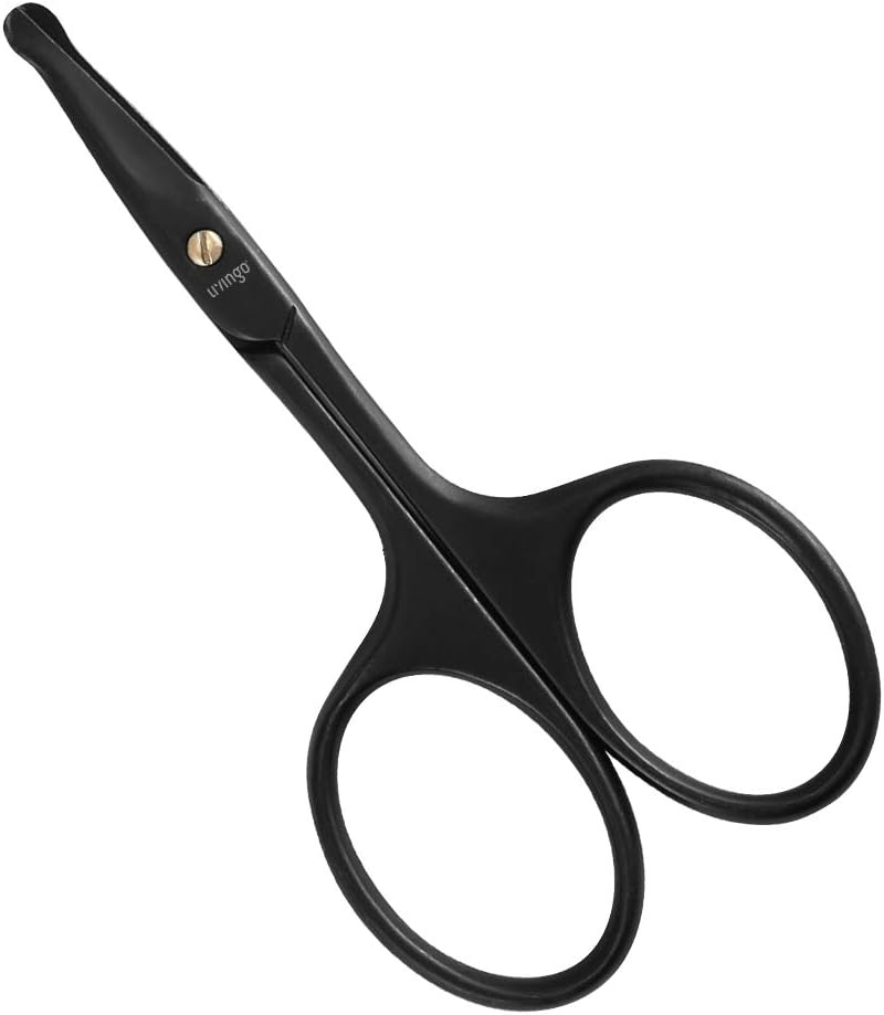 LIVINGO 3.75" Premium Nose Hair Scissors, Curved Safety