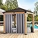 Outdoor Vorhang mit Ösen Wasserdicht, B132XH213cm Blickdicht Outdoor Gardine 1 Panel für Garten Terrasse Pavillon Veranda Balkon, hellgrau