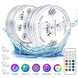 [page_title]-Poolbeleuchtung Unterwasser Led Licht, MOSRACY 13 Wasserdichte Unterwasser RGB LED licht mit Timing RF-Fernbedienungs für Garten Schwimmbad Aquarium Vase Party Fest dekorationen (2Stück)