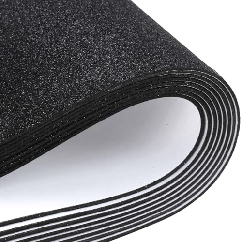 8 Sheets Self Adhesive Sticky Glitter Foam Sheets Paper 8 x 12 inch (Black)