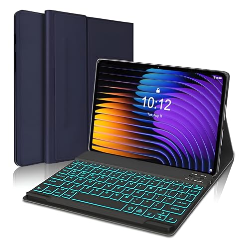 ProElite Keyboard case for Xiaomi Mi Pad 7/7 Pro 11.2 inch, Magnetic Detachable Wireless Bluetooth Keyboard Xiaomi Mi Pad 7/7 Pro 11.2 inch with Built-in 7-Colors Backlit, Dark Blue