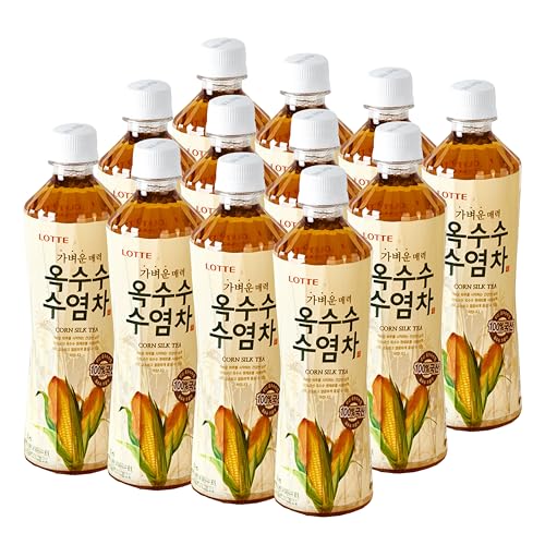 【みのる商事】LOTTE ロッテ とうもろこしのひげ茶 500ml,12本 ペットボトル|韓国 コーンシルクティー|カロリー0・カフェイン0|香ばしくすっきり