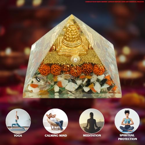Image of Navgrah Pyramid | 3-Inch | Planetary Healing Pyramid for Balancing the 9 Planets | Navgrah |Spiritual Decor for Home and Meditation