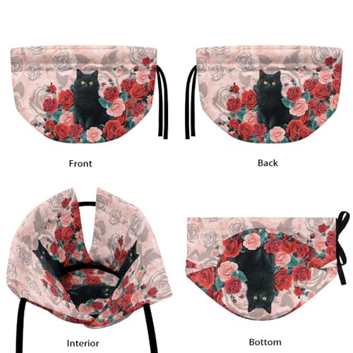 Image of Cat Rose Print Tea Cozy Insulation Kitchen Accessory Tea Cozies Covers Kitchen Home Decorative Teapot Cozy for Keeping Warm Kettle Dust Cover, Pink