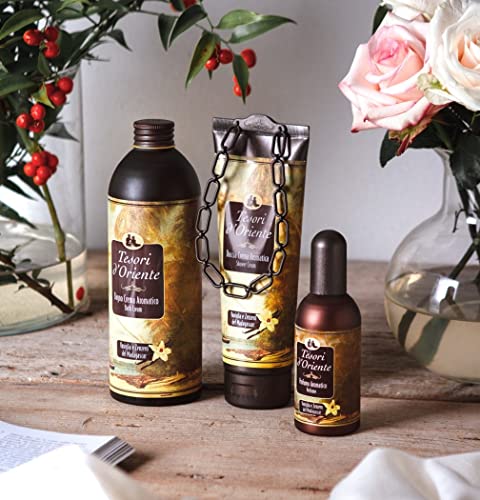 Tesori d’Oriente - Cremebad Vanille und Ingwer aus Madagaskar, Duschgel, das der Haut ein langanhaltendes Wohlgefühl verleiht, 500 ml