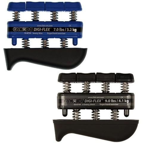 DigiFlex Combo Hand Exercisers - Heavy (Blue - 7 lbs) and X-Heavy (Black - 9 lbs) Resistance by Digi-Flex Cover