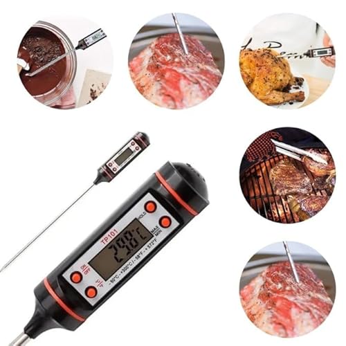 Termômetro Culinário Digital Espeto, Medição Precisa de Temperatura, Ideal para Carnes, Líquidos e A