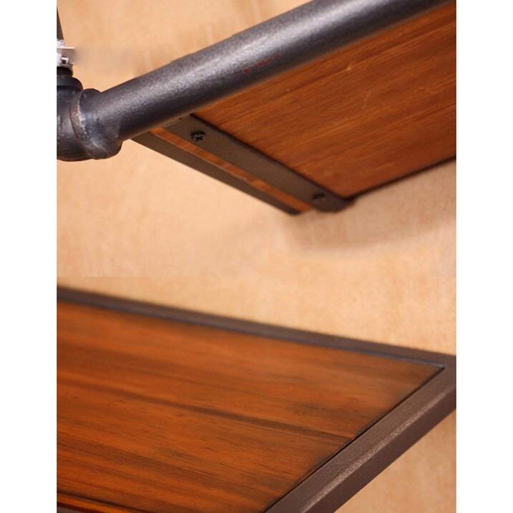 MU Estanterías para el hogar Estanterías Bastidores de Madera Maciza montados en la Pared Hierro L120 * W13 * H90Cm Bastidores