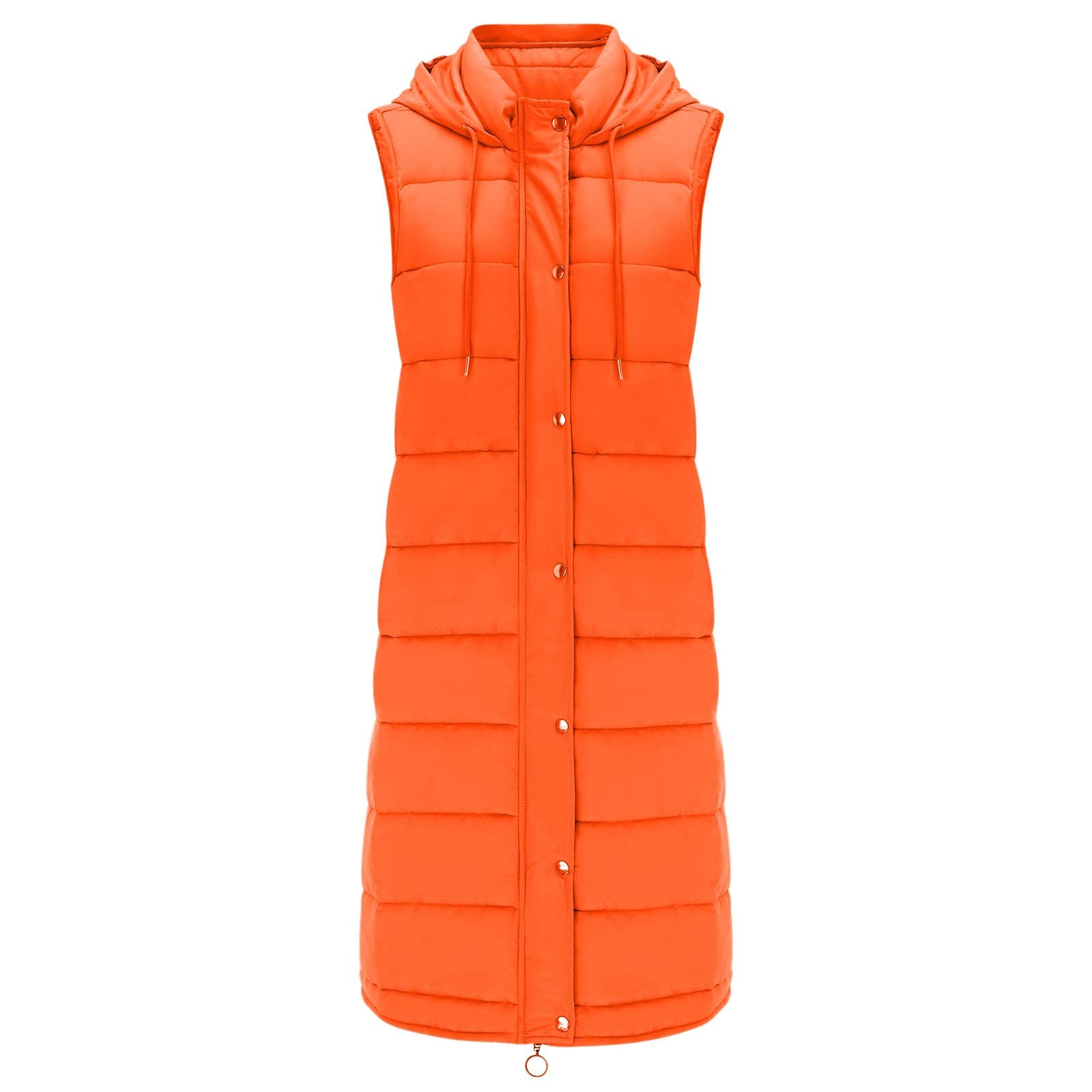 Genérico Chaleco Mujer Invierno,Chaleco con Capucha Larga chaqueta de entretiempo Borrego Invierno acolchada talla grande Chalecos cálida para clima frío
