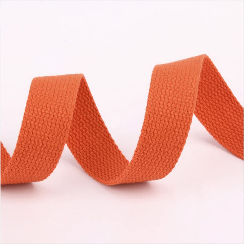 Heavy Cotton Webbing Bag Straps 38mm 24 Colours Canvas Tape Ribbon (Orange, 10 metre)