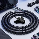 2Meter Flexible Spiral Cable Wire Protector Cable Organizer Computer Cord Protective Tube Clip Organizer Management Tools (Diameter:8mm)