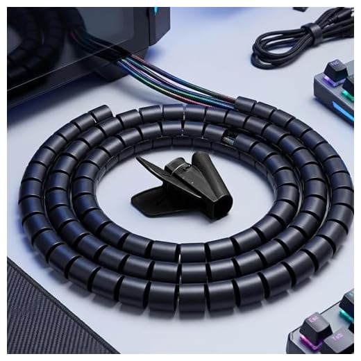 2Meter Flexible Spiral Cable Wire Protector Cable Organizer Computer Cord Protective Tube Clip Organizer Management Tools (Diameter:8mm)