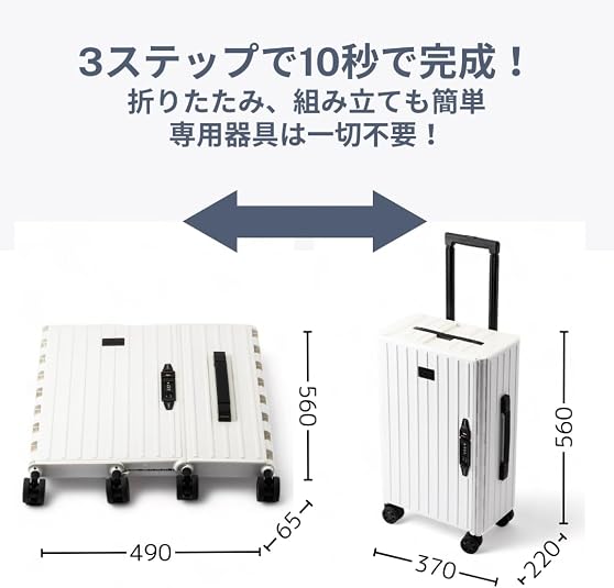 Amazon | [アンドフラット] 折り畳み式キャリーバック メタリック