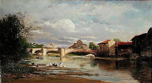 Tableau peinture sur toile 60x90cm vintage d'Auguste Allongé