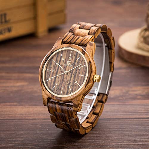 Wooden Watches Uwood Series 40 mm Unisex Natural Handmade Wood Watch with Gift Box & Band Adjustable3