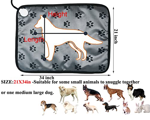 Pet Heating Pad For Large Dogs Cat Heating Pad Heated Dog Bed Electric Dog Heating Pad With Timer Adjustable Warming Mat,Chew Proof,Easy Clean #TOP1