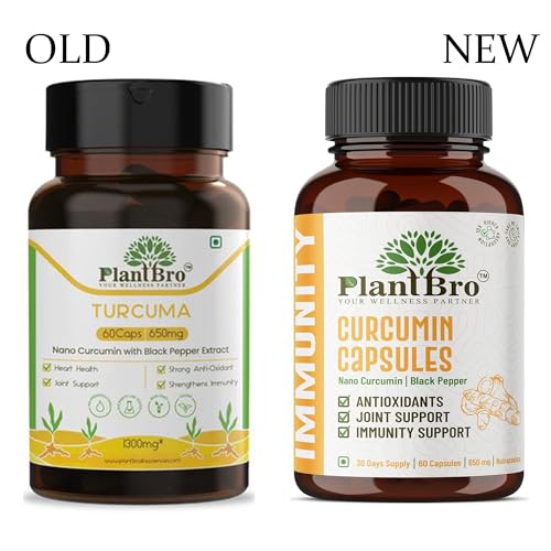 Image of Nano Curcumin Capsules 650mg | 95% Curcuminoids with Piperine & Black Pepper Extract | Joint Support, Immunity & Antioxidant | Lab-Tested, Veg | 60 Capsules