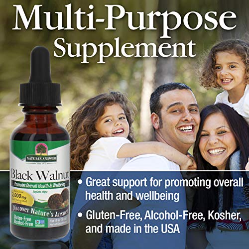 Nature's Answer Alcohol-Free Black Walnut Extract Green Hulls, 1-Fluid Ounce | Natural Cleanser & Detoxifier | Digestive Support #TOP2