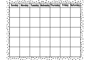 Black Polka Dot Classroom Calendar