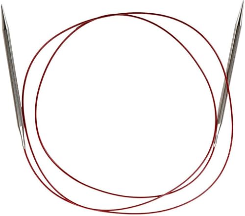 Agujas de tejer circulares 60 pulgadas ChiaoGoo (acero inoxidable), color rojo.