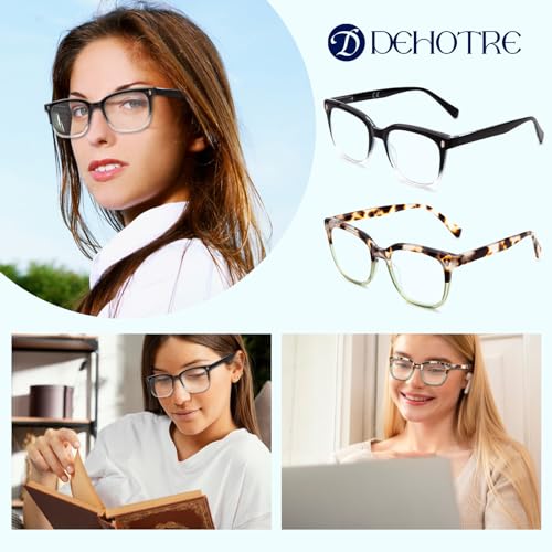 Dehotre E22193FT225 2 Pack Progressive Multifocal Reading Glasses Women No Line Bifocal Transition Readers thumb #4