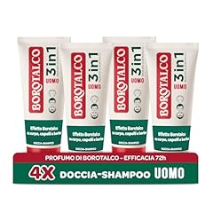 Borotalco, Bagnoschiuma Corpo Original, Docciaschiuma per Pelle Morbida e Vellutata, Effetto Borotalco sulla Pelle, Ideale per Uomo e Donna, Dermatologicamente Testato, 4 Flaconi da 200 ml
