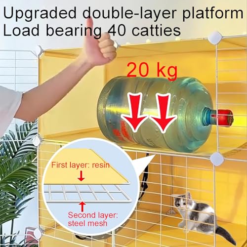 Cage pour chat à plusieurs niveaux avec bac à litière intégré modulable - 4