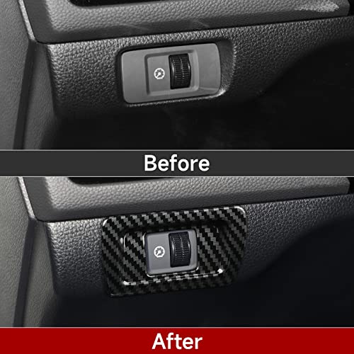 Image of Car Headlight Switch Control Cover Decals for 2022 2023 2024 2025 2026 Honda Civic 11th Gen Accessories ABS Carbon Fiber Interior Stickers