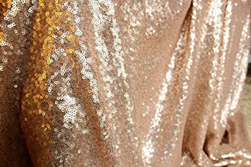 3mm Sequins Fabric 2 Way Stretch Fish Scales Multicoloured Material for Carnival Crafts - 130cm Wide (1 METRE, Champagne)