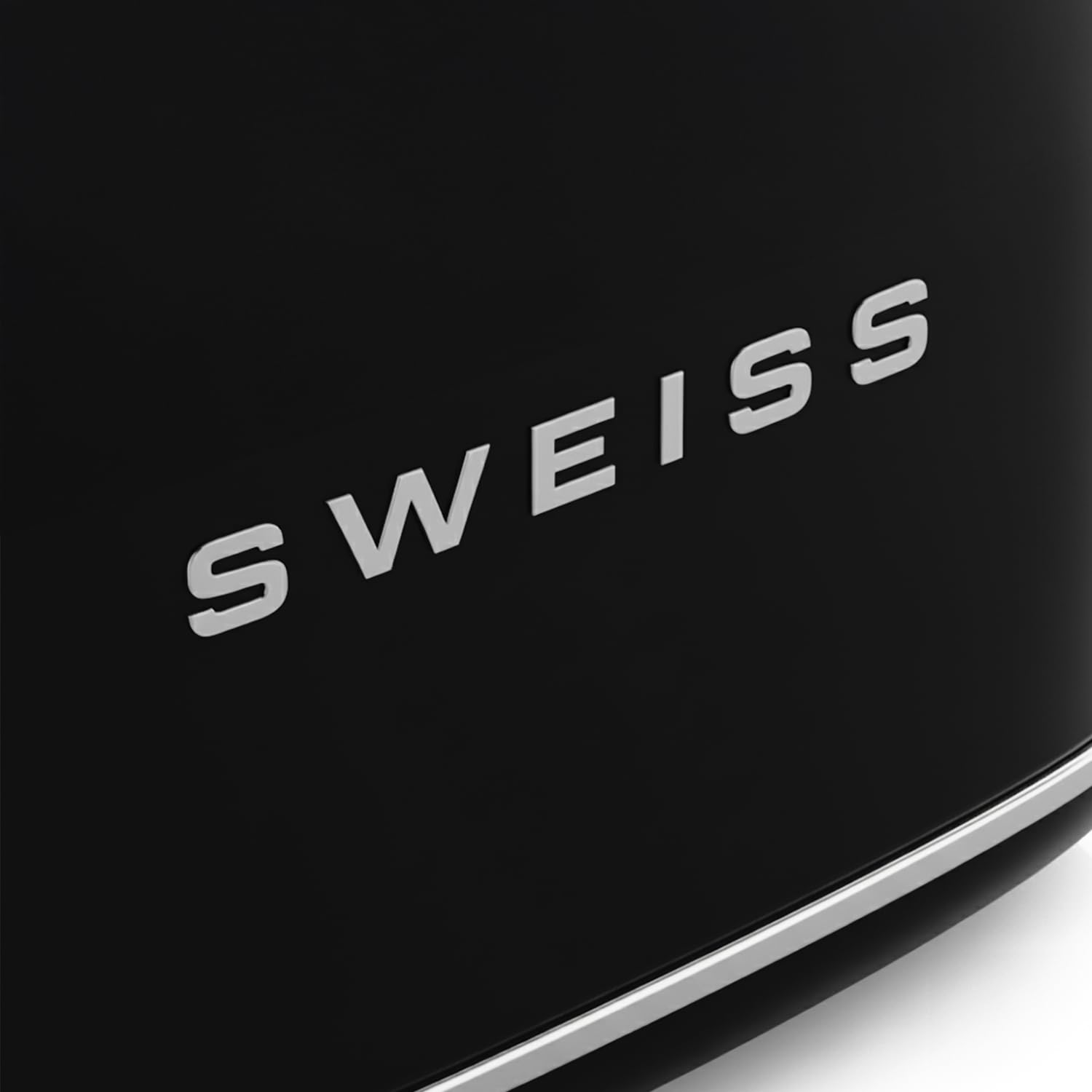 SWEISS Tostapane vintage GRS9, 2 fessure, 6 livelli di potenza, funzione scongelamento, tostatura rapida e uniforme, facile da pulire, cassetto raccogli briciole, 850 W, nero