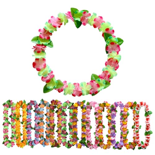 HanQZen Lot de guirlandes de Fleurs hawaïennes - Décoration pour Luau, fête sur la Plage hawaïenne, Tropicale hawaïenne, Vacances à la Plage et Festivals...