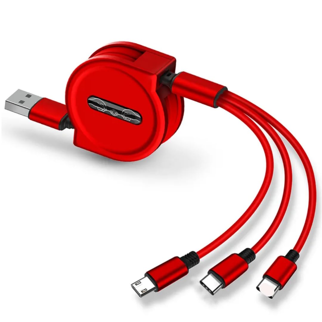 king shine Multi Retractable 3.0A Fast Charger Cord, Multiple Charging Cable 4Ft/1.2m 3-in-1 USB Charge Cord Compatible with Phone/Type C/Micro USB for All Android and iOS Smartphones (Random Colour) (B08RP2L2NL) Amazon Price History, Amazon Price Tracker