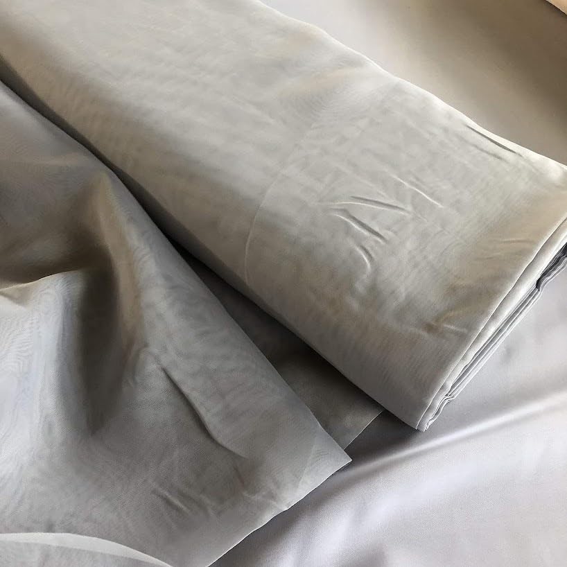 Megachest 70cm Wide Voile & semi-Voile Fabric (Silver, 15 Meters Long) — image 1