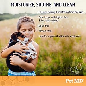 Pet MD Oatmeal & Aloe Shampoo for Dogs and Cats – Nourishing Anti Itch for Sensitive Dry Skin & Flaking – Professional Grooming & Moisturizing Dog Shampoo Gallon