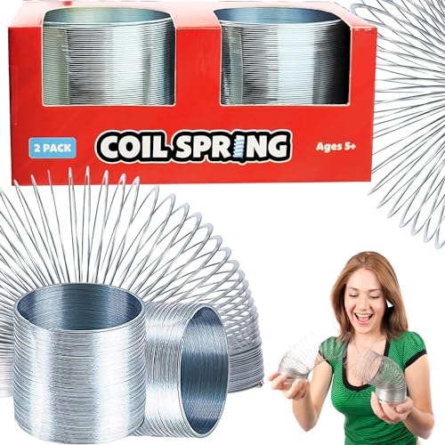 The Dreidel Company Silver Metal Coil Spring, Goody Bag Fillers, Party Favor for Kids, Variety of 2.4
