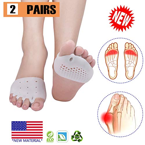 Almohadillas metatarsales, separador de dedos, separadores de dedos de gel metatarso, nuevo material, almohadillas para antepiés, separadores de dedos, mejor para pies diabéticos, dolor de antepié