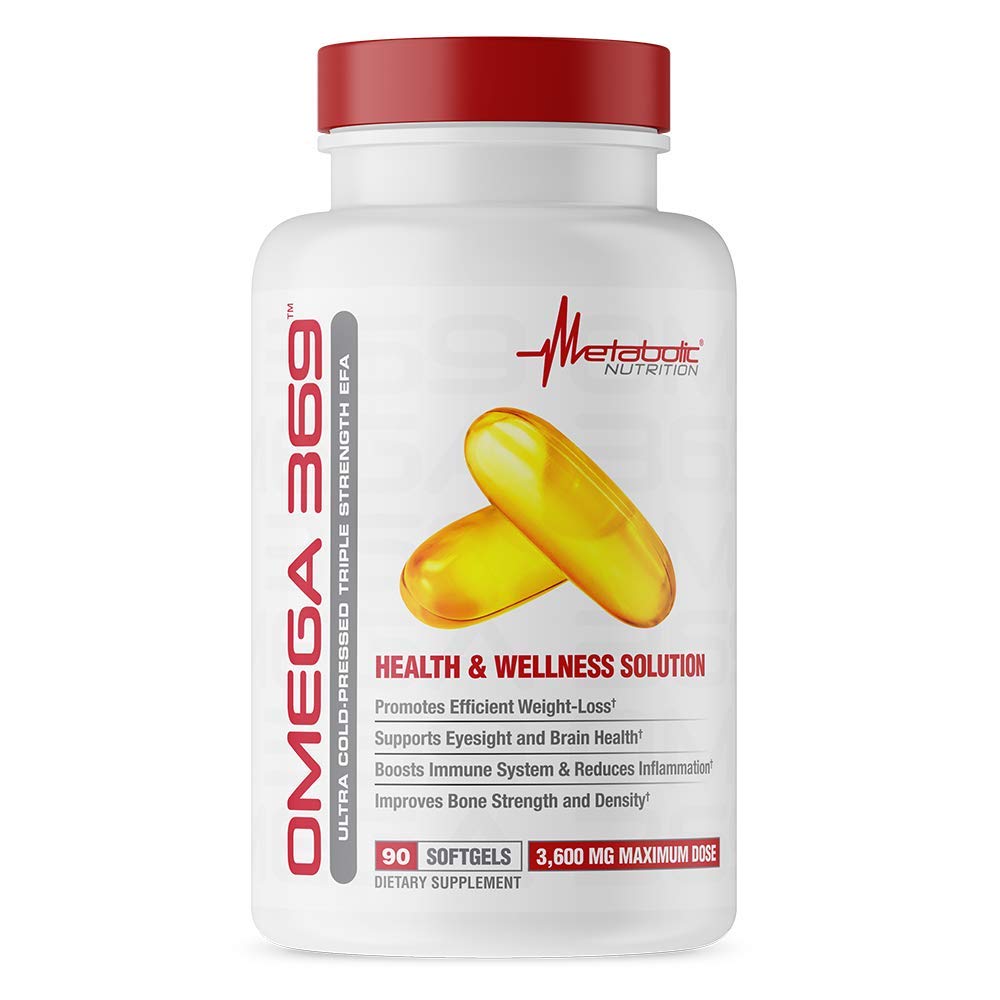 Metabolic NutritionOmega 3 6 9 Complex of Fish, Flaxseed and Borage Oil - EPA & DHA Omega-3 Fatty acids 90 softgels