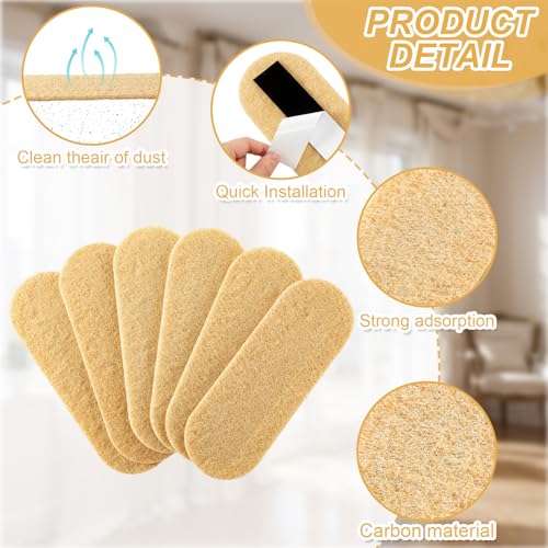 Image of Tuanse 15 Pack Ceiling Fan Filters for Blades, Activated Coconut Activated Zeolite Ceiling Fan Air Filter, Stick Air Filter Purifiers for Common Household Contaminants (Beige)