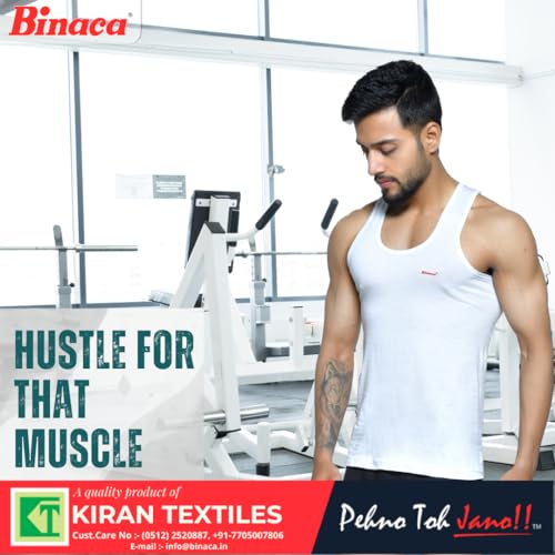 Image of Binaca Pears Sleeveless Vests for Men, Pack of 3 & 5 White Vests, Comfortable Cotton Inner Vest & Sando Baniyan for Gym & Sports