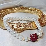 Bracelet Feng Shui porte-bonheur for femme cristal de guérison cinabre 2021 année du boeuf amulette perle naturelle bracelet de perles gemmes de chakra de guérison talisman fort for la protection de l