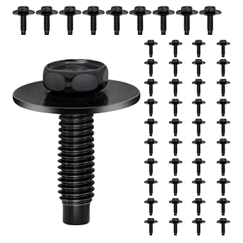 50pcs M6-1.0 Hex Head Body Bolts Bumper Fender Splash Shield Under Cover Hood,m6 Bolt,hex Bolts,10mm Bolt,20mm Washer
