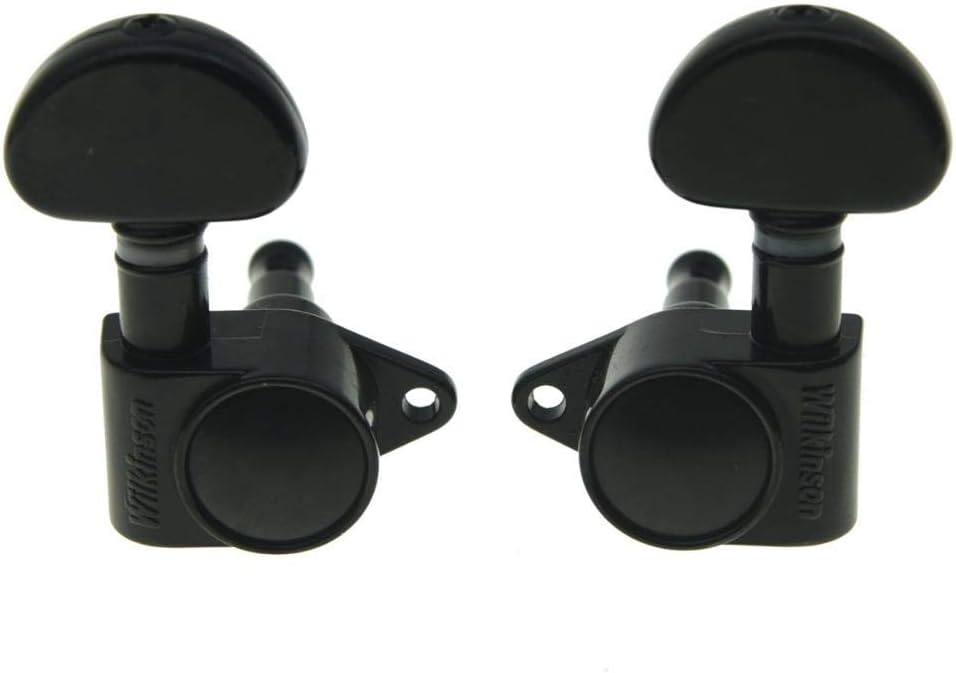 Wilkinson 3x3 ROTO Style Full Size Sealed Guitar Tuners Tuning Keys Pegs Guitar Machine Heads Fits USA Les Paul or Acoustic Guitars Black