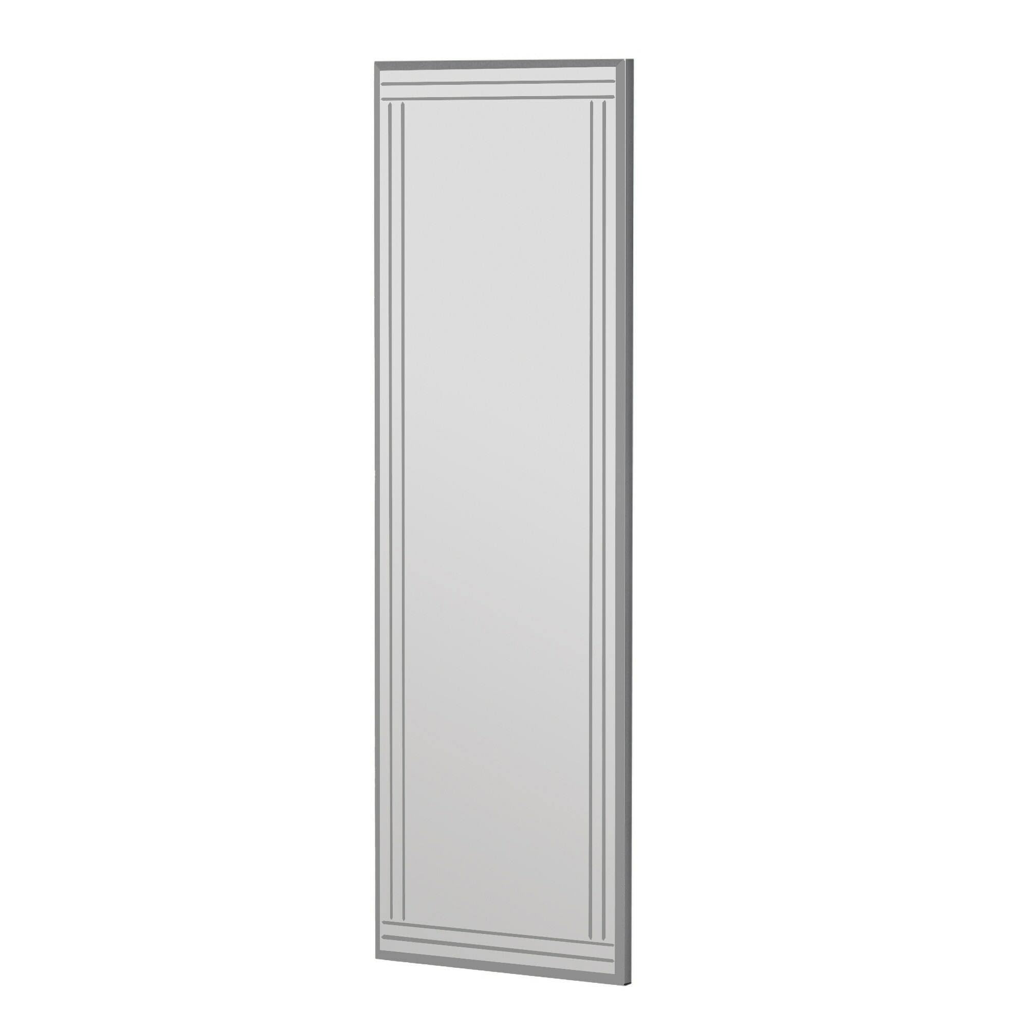 Dmora - Specchio Pleione, Specchiera, Articolo d'arredo a muro, Decorazione con specchio, 40x2h120 cm, Bianco